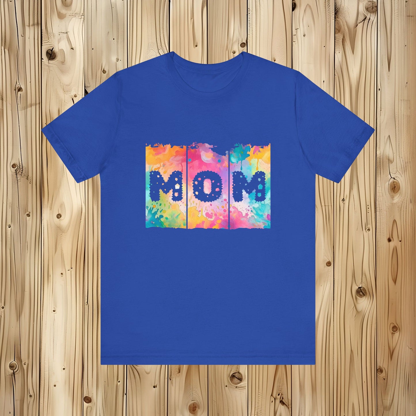 Tropical MOM Brush Stroke Tee Shirt - Orange/Pink
