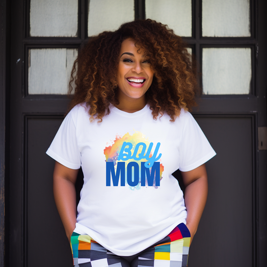 Color Burst Boy Mom Tee