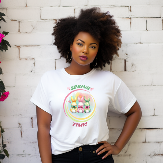 Springtime Bunny Graphic Tee - Unisex Jersey Short Sleeve